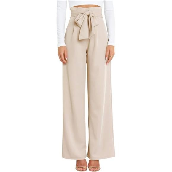 High Waist Wide Leg Pants for Women Business Casual Outfits Dress Pants - Picture 2 of 7